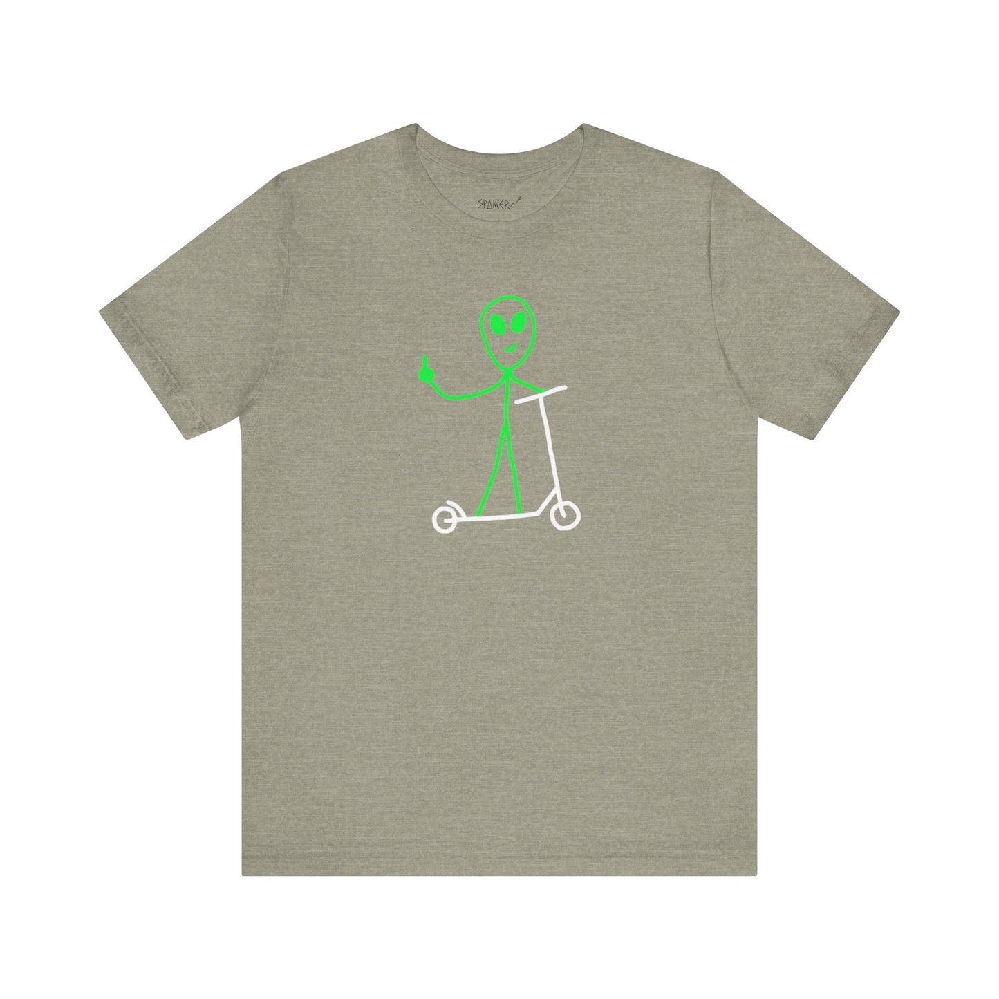 Alien on a Scooter T-shirt (Adults)